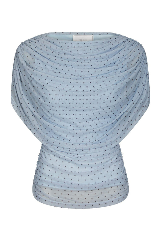 Neo Noir - Cottuna Dot Drapy Mesh Top 168988 - 145 - Light Blue