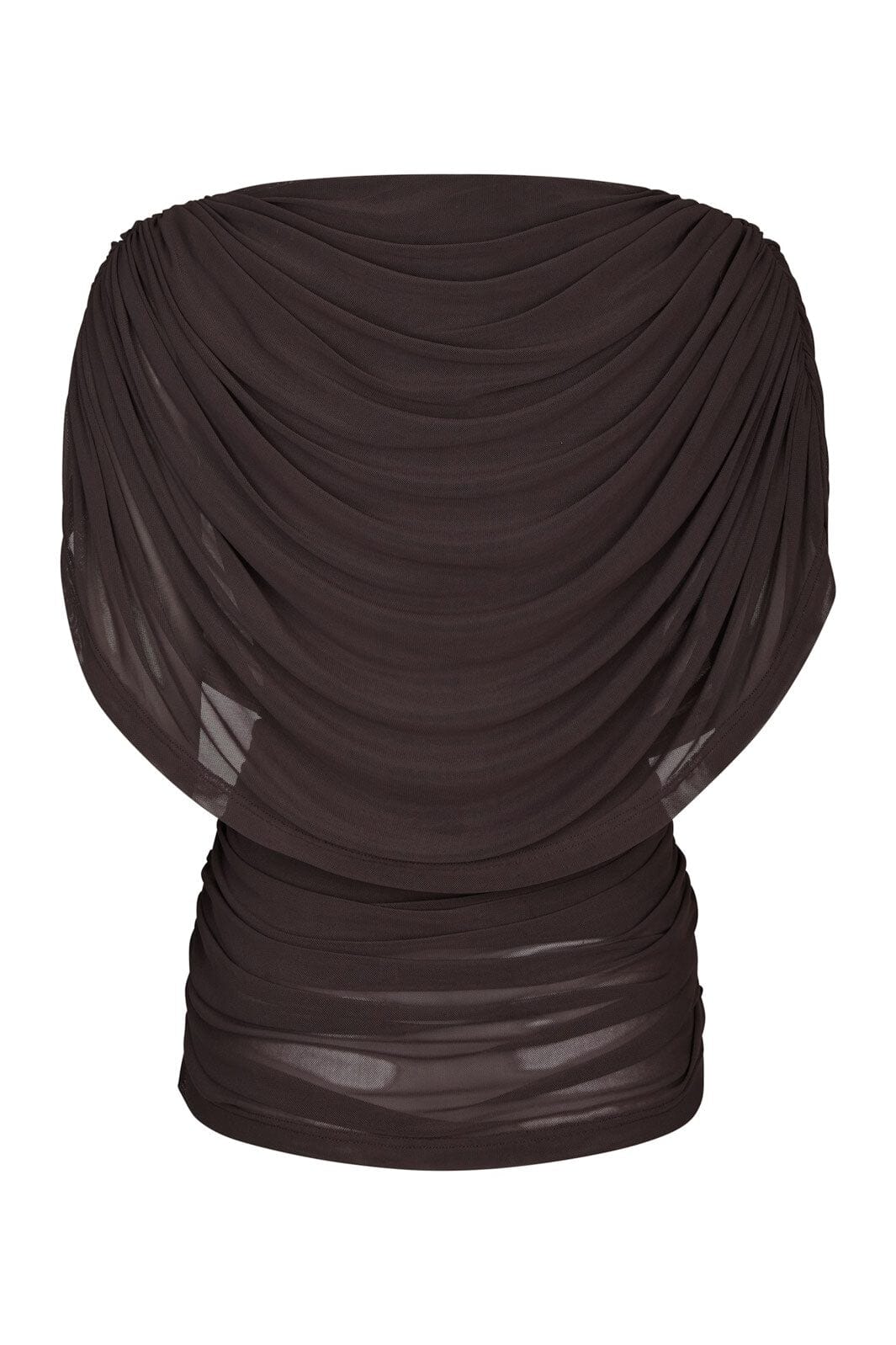 Neo Noir - Cottuna Drapy Mesh Top 167205 - 210 - Brown