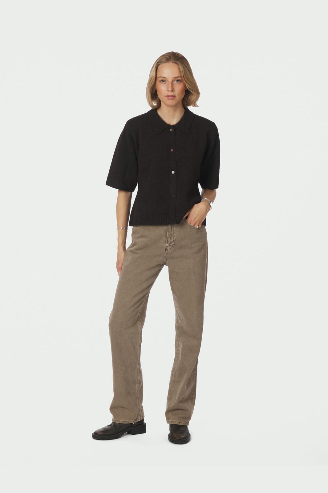 Neo Noir - Cunna Knit Blouse 166251 - 676 - Dark Brown