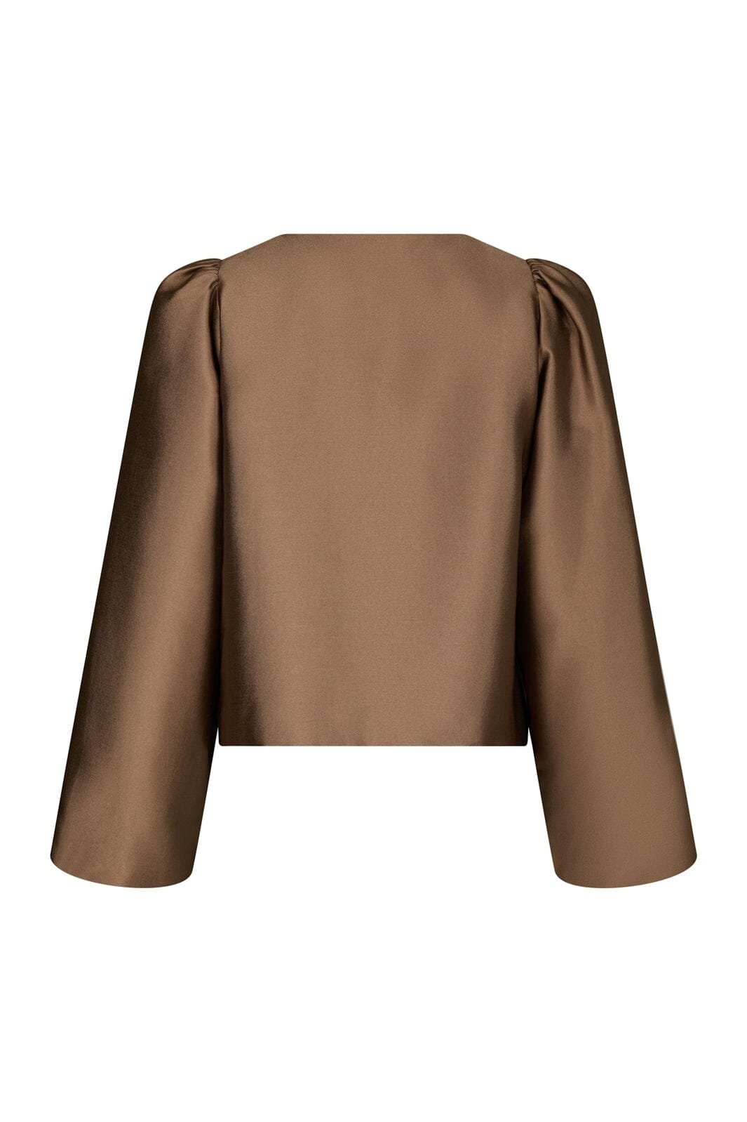 Neo Noir - Daliska Mandarin Satin Blouse 171187 - 811 - Dark Taupe