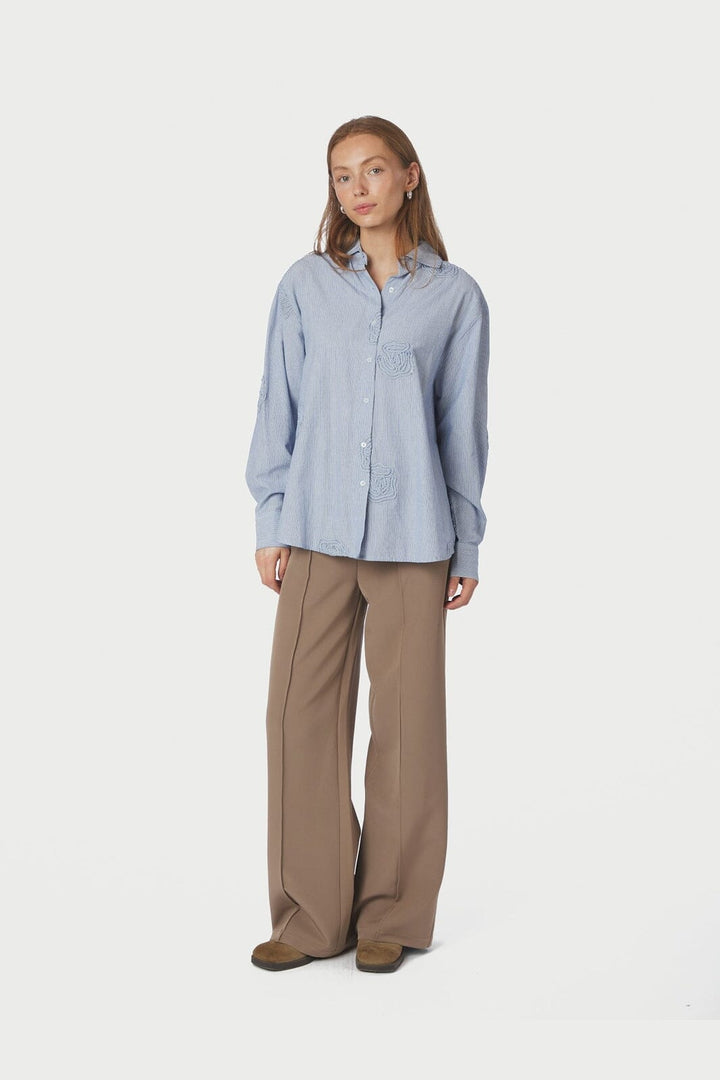 Neo Noir - Dalma Dori Mini Stripe Shirt 167460 - 140 - Blue