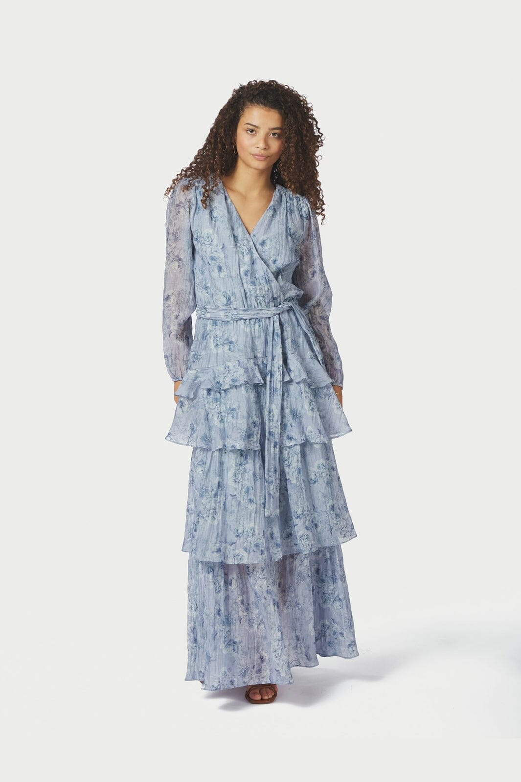 Neo Noir - Denila Crepe Print Dress 167618 - 142 - Dusty Blue Neo Noir - Denila Crepe Print Dress 167618 - 142 - Dusty Blue