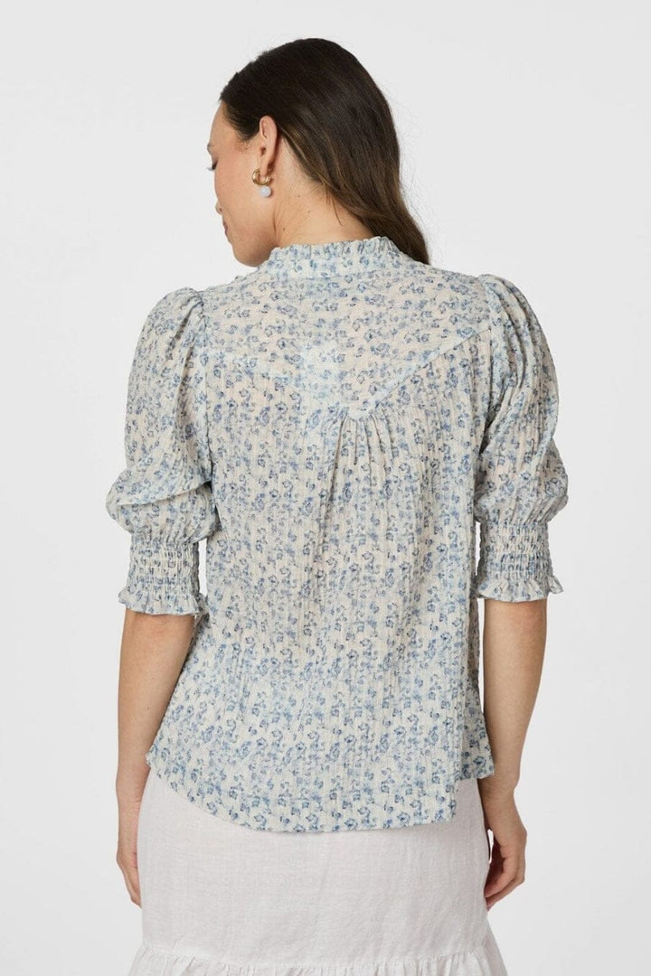 Neo Noir - Diana Misty Floral Blouse 166084 - 140 - Blue