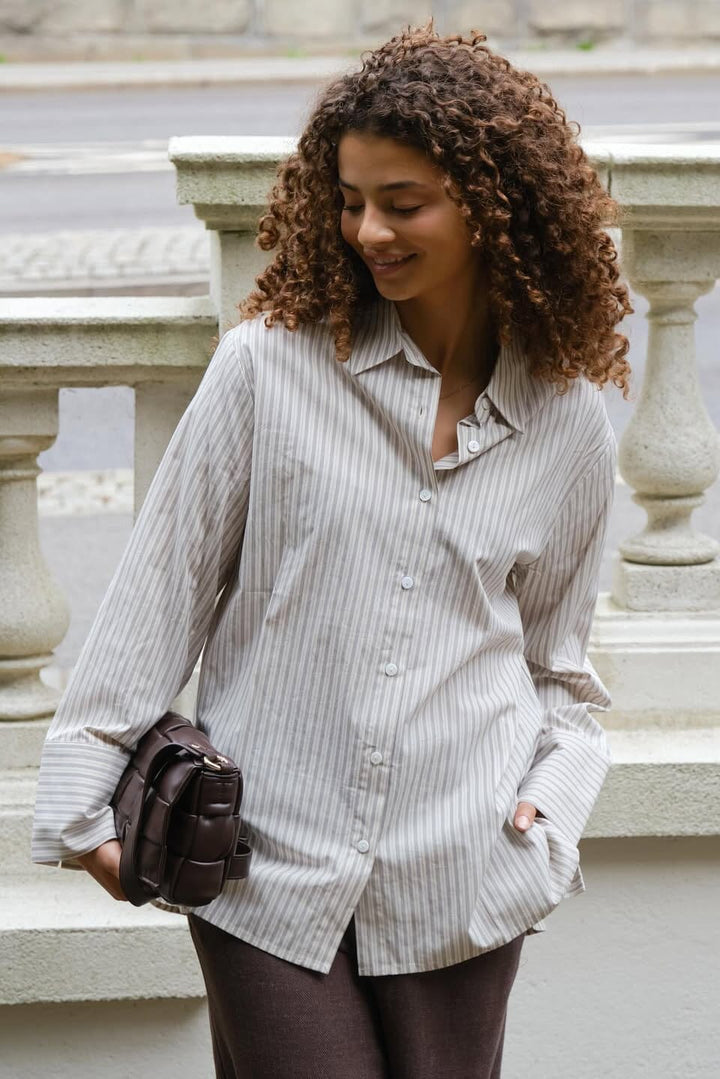 Neo Noir - Dita Double Stripe Shirt 166420 - 122 - Creme Skjorter 