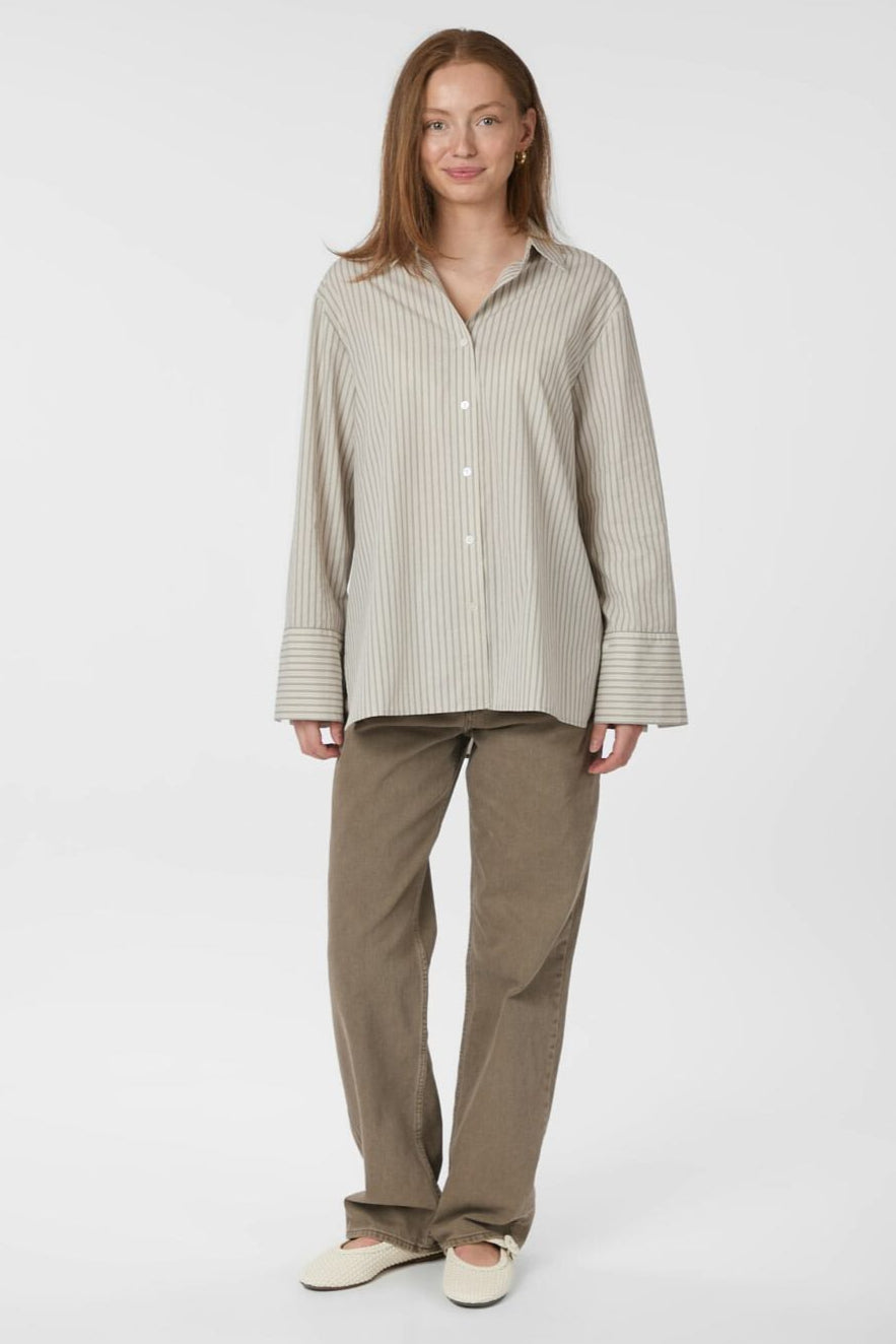 Neo Noir - Dita Double Stripe Shirt 166420 - 122 - Creme