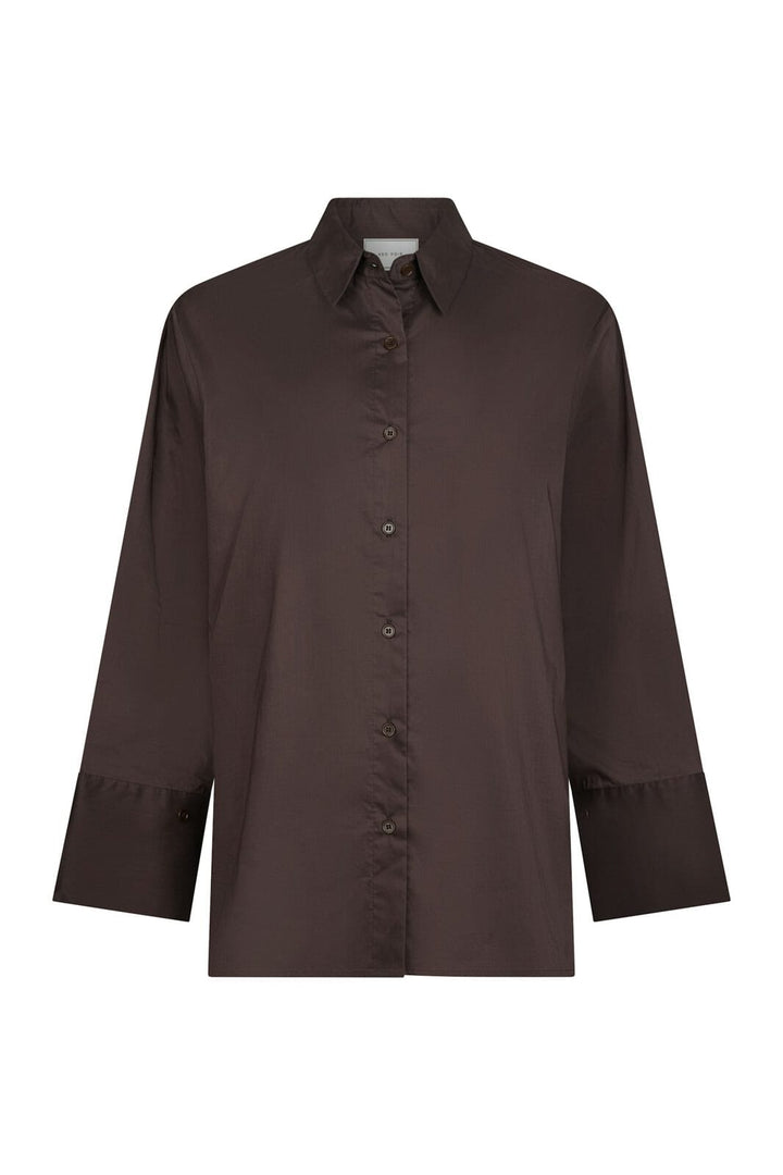 Neo Noir - Dita Poplin Shirt 166159 - 584 - Chocolate Brown