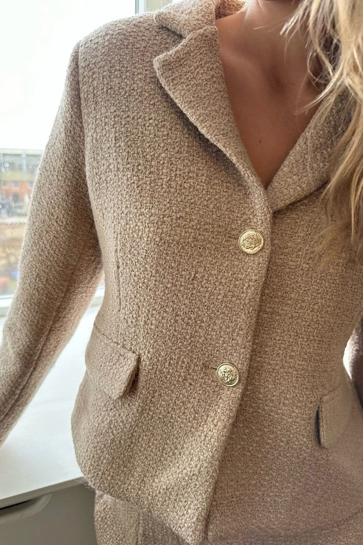 Neo Noir - Djarla Classic Boucle Blazer - Sand Blazere 