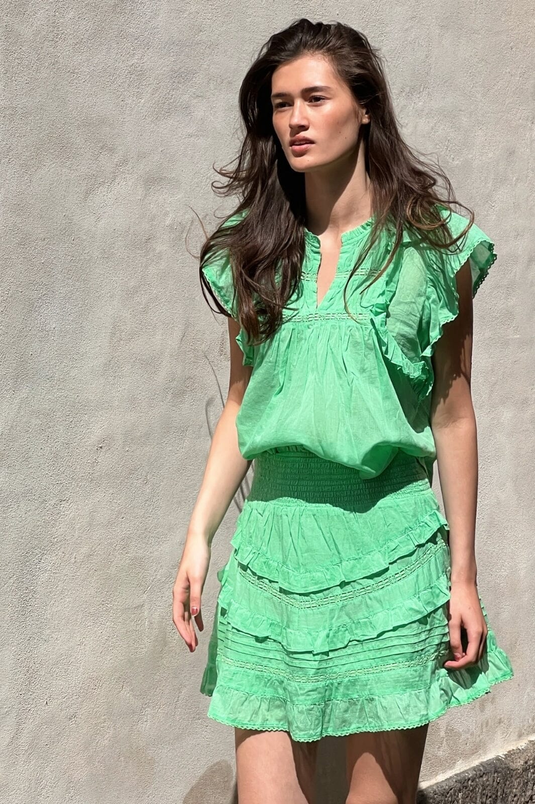 Neo Noir - Donna S Voile Skirt - Apple Green Nederdele 