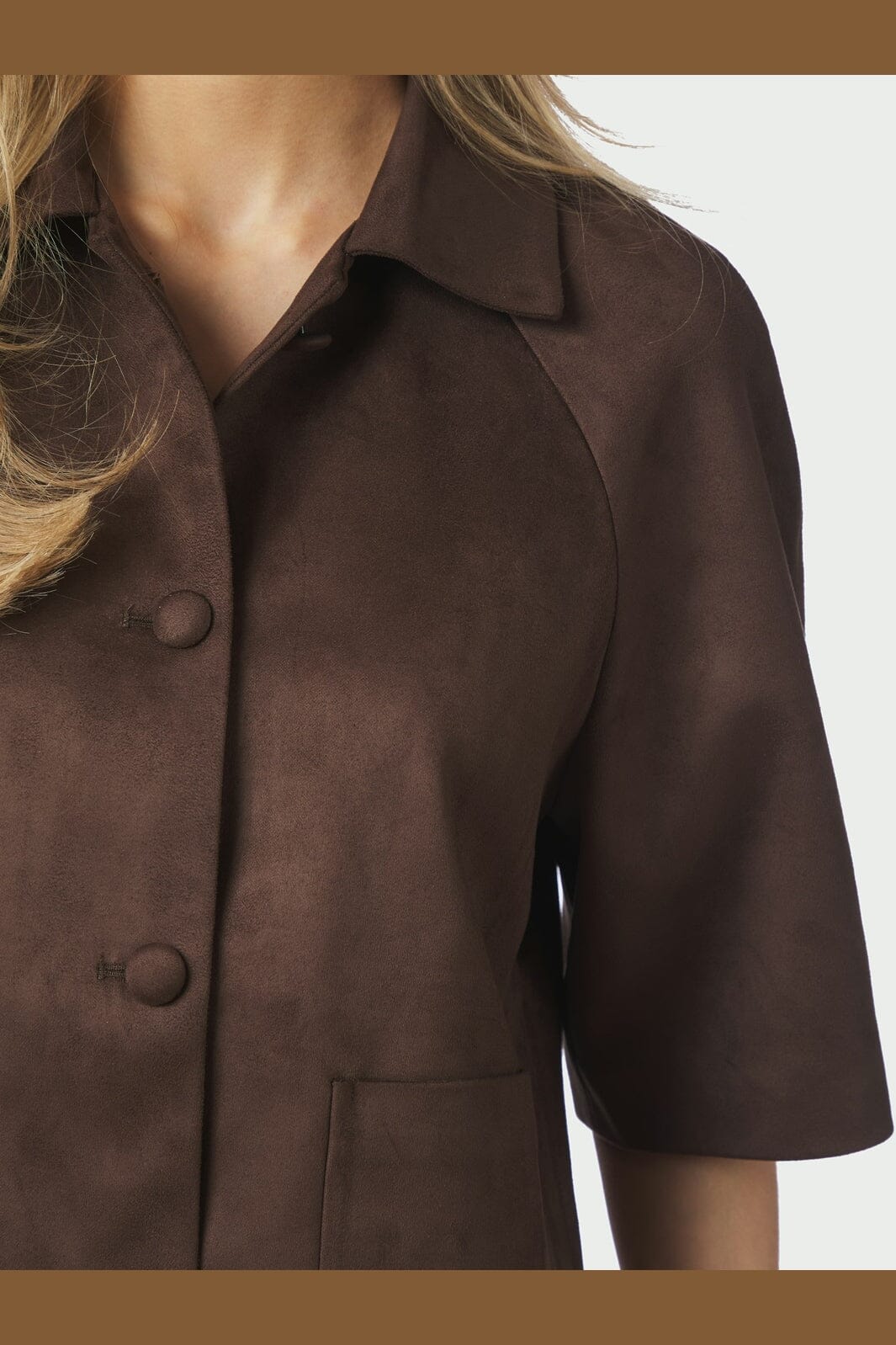 Neo Noir - Editta Faux Suede Jacket 168268 - 676 - Dark Brown