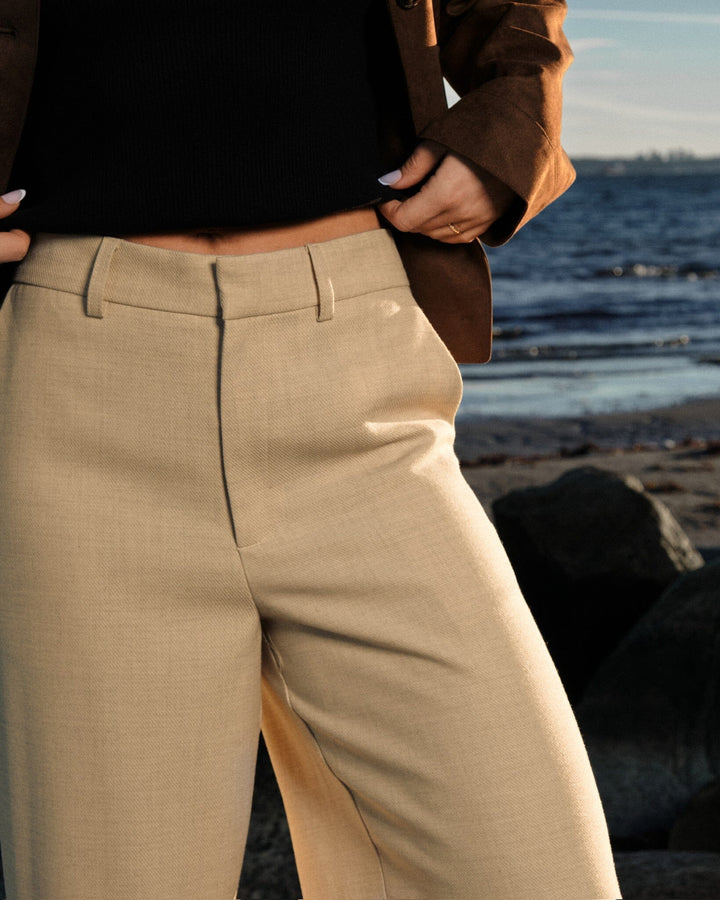 Neo Noir - Emmett Melange Pants 165059 - 976 - Beige Melange Bukser 