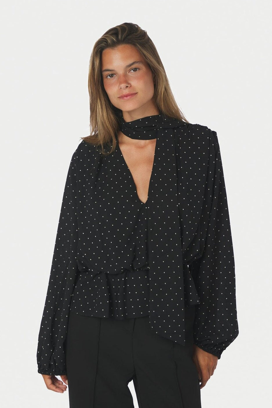 Neo Noir - Ettalie Dot Blouse 171098 - 100 - Black