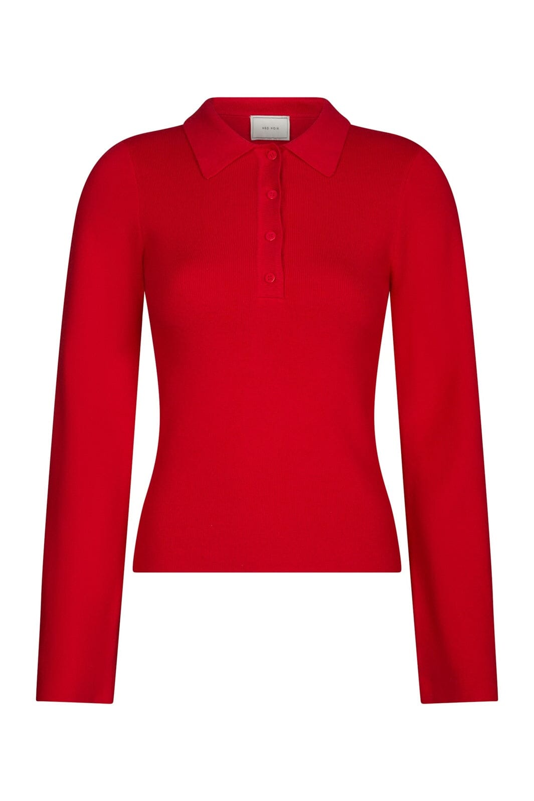 Neo Noir - Fannya Ls Solid Knit Polo 169864 - 160 - Red