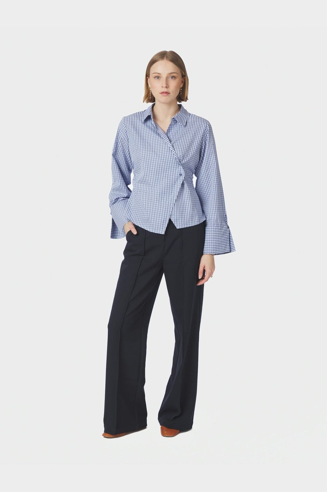 Neo Noir - Fenli Check Shirt 169775 - 140 - Blue