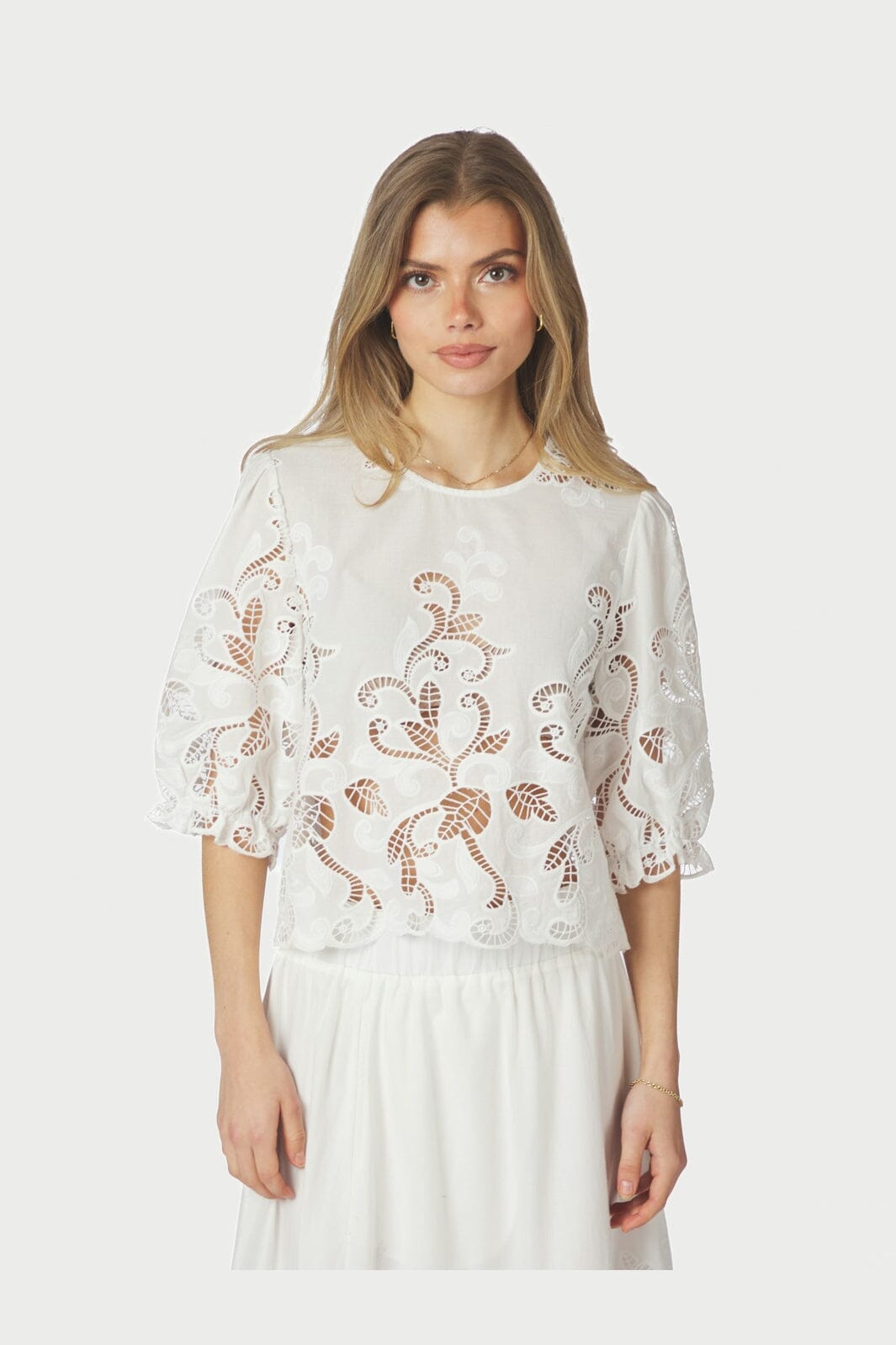 Neo Noir - Fia Embroidery Blouse 167834 - 120 - White