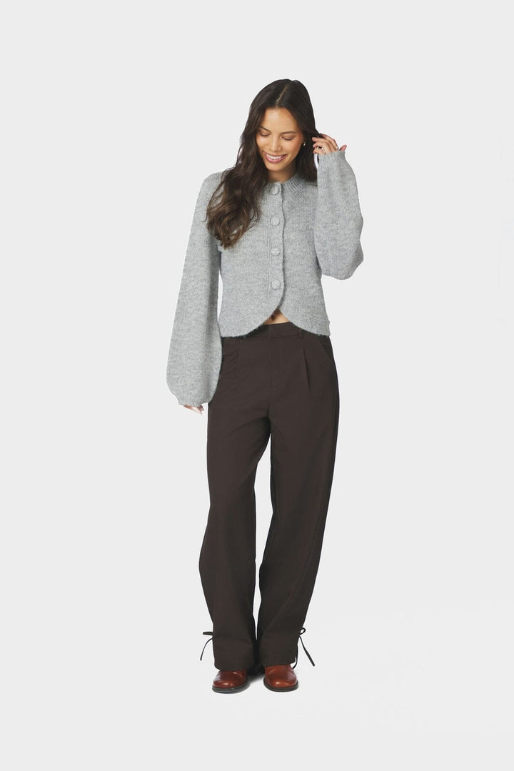 Neo Noir - Gio Fluffy Knit Cardigan 168524 - 133 - Grey Melange