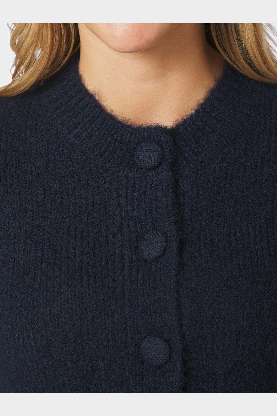 Neo Noir - Gio Fluffy Knit Cardigan 168524 - 141 - Navy