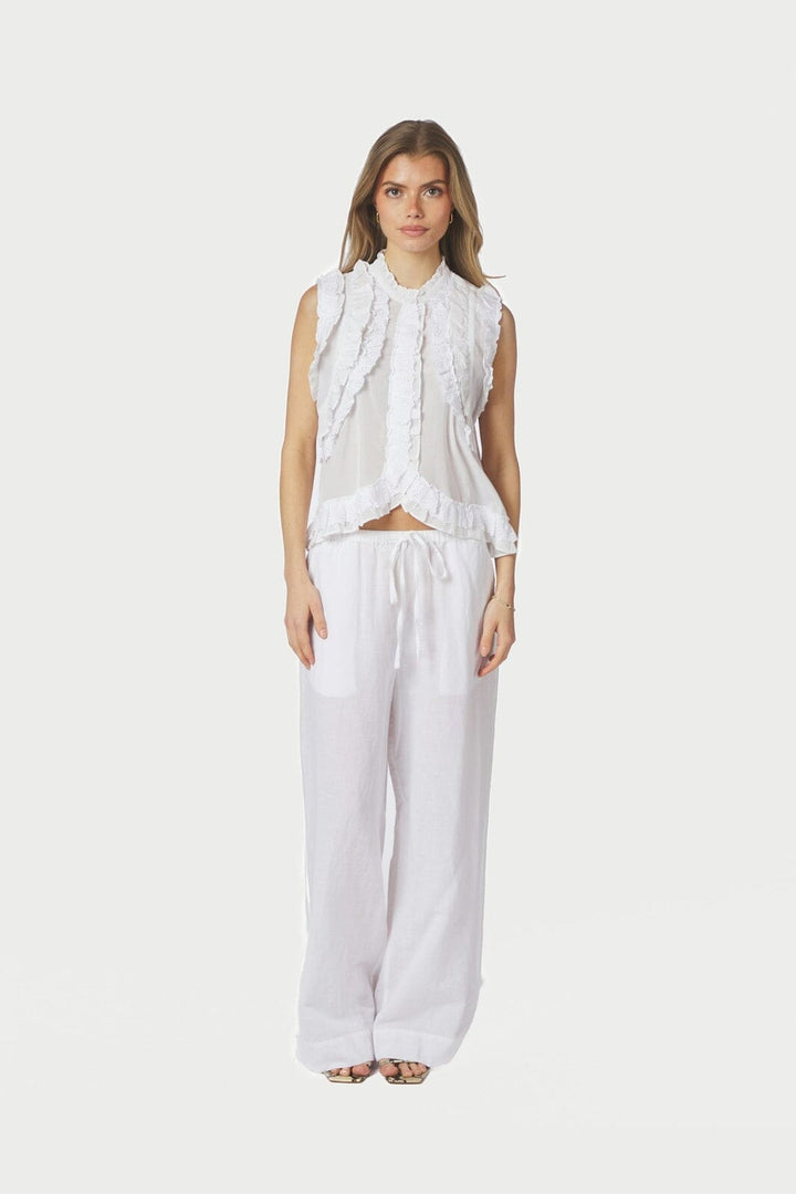 Neo Noir - Heifa Linen Pants 167698 - 120 - White
