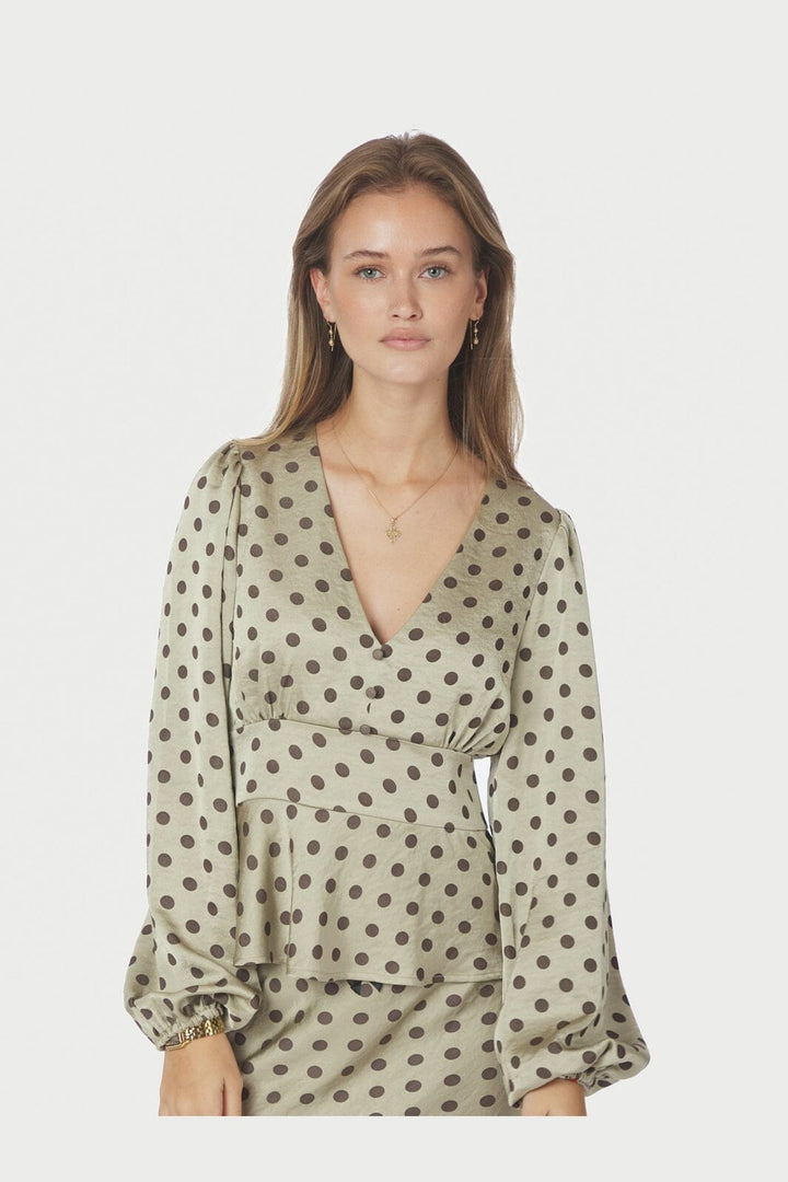 Neo Noir - Jellima Dotted Blouse 167743 - 236 - Pistachio