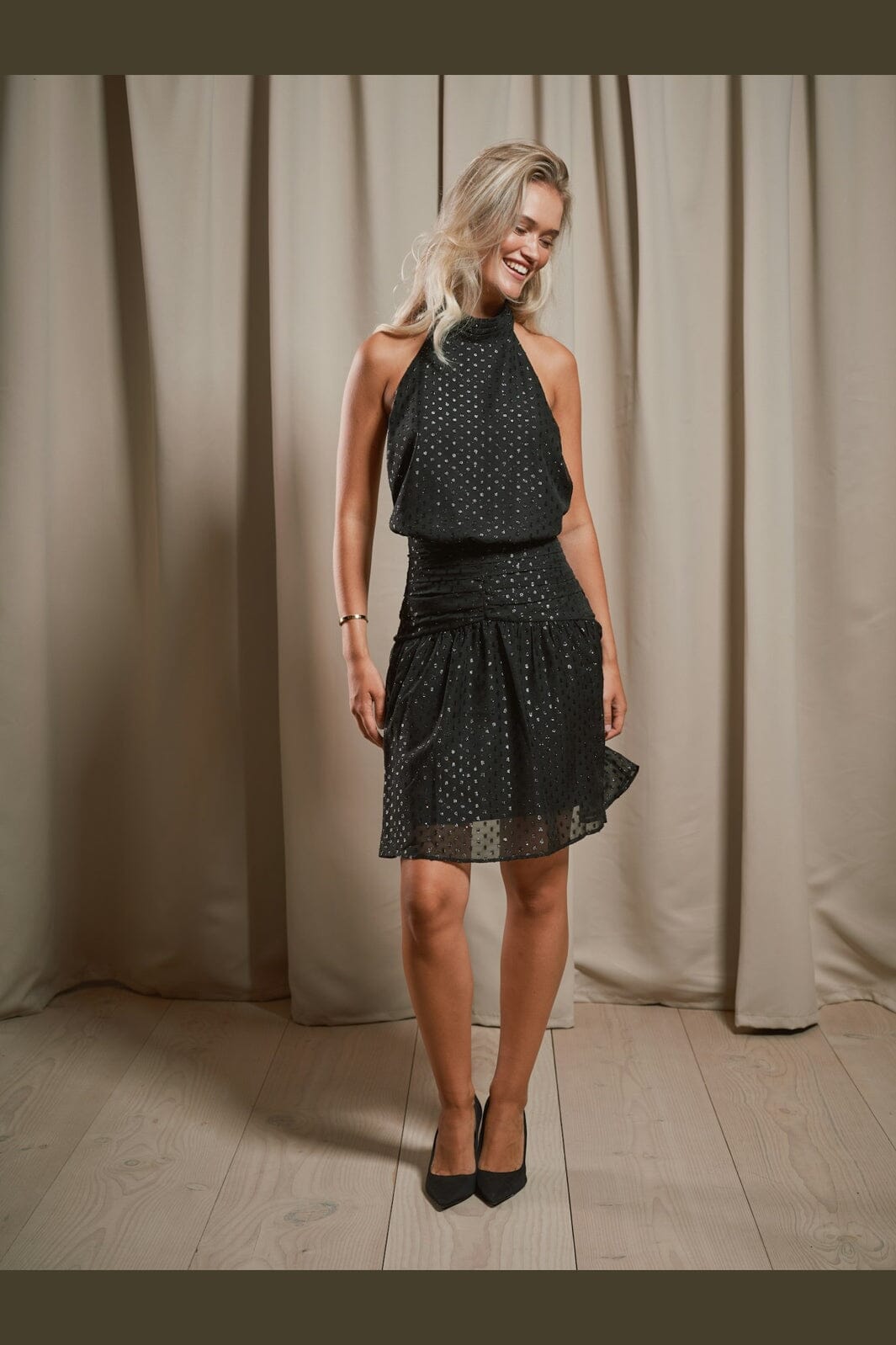 Neo Noir - Katerin Glitz Dot Dress 170867 - 100 - Black