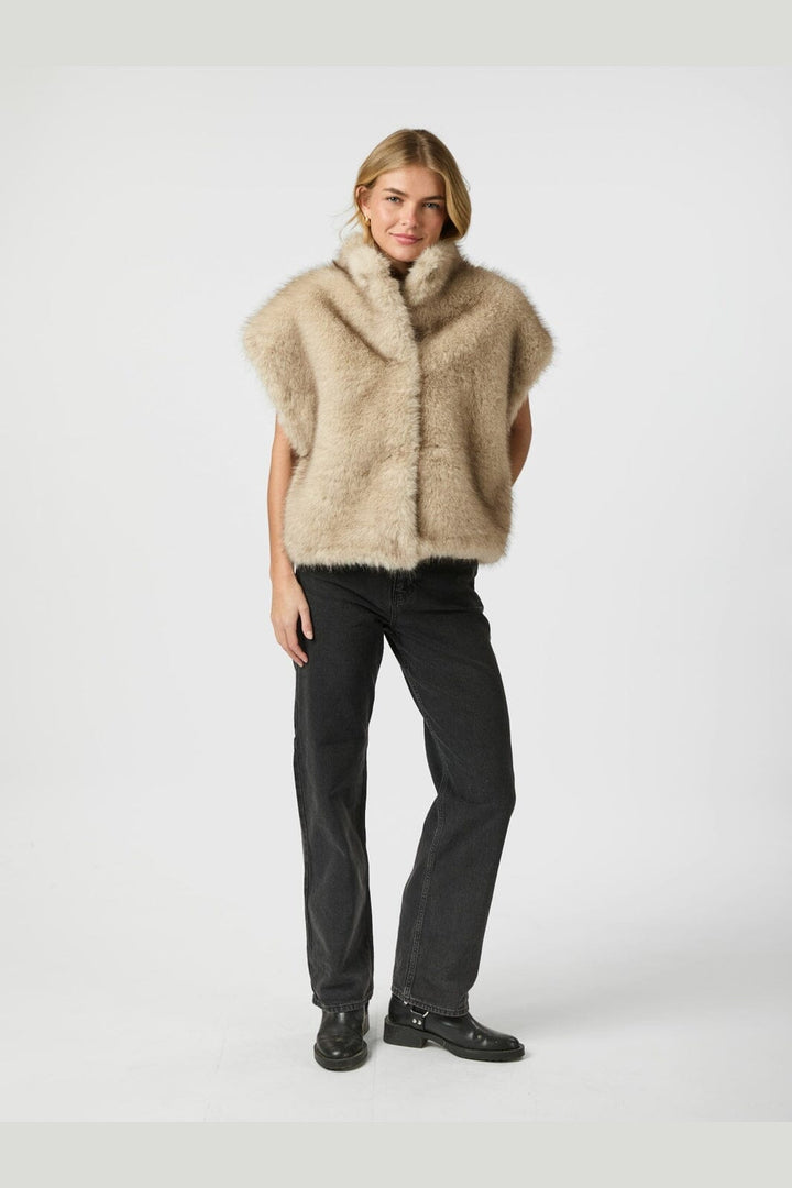 Neo Noir - Kevini Faux Fur Vest 164981 - 123 - Beige