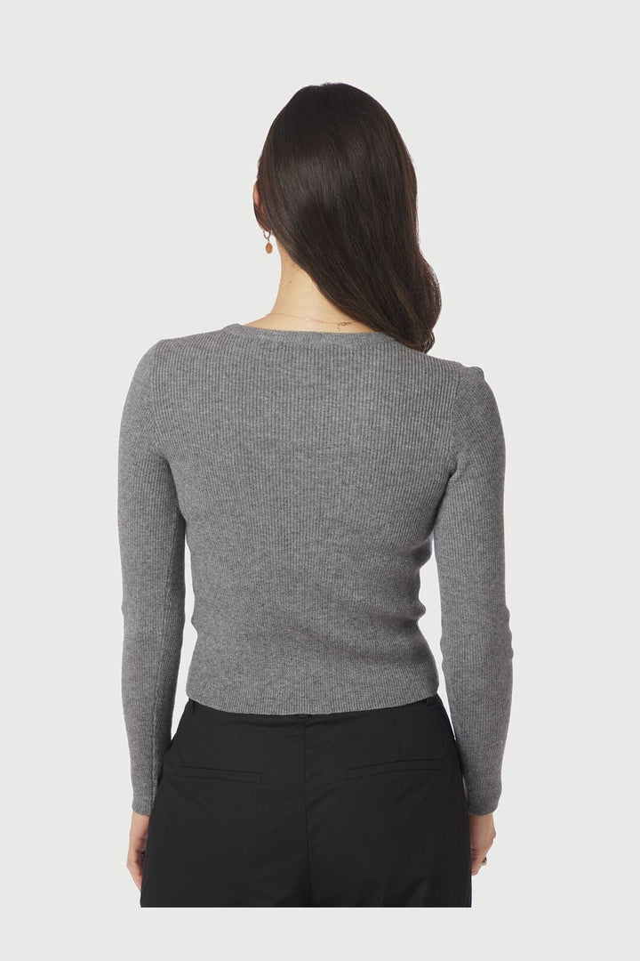 Neo Noir - Kirrera Knit Blouse 166614 - 107 - Dark Grey Melange