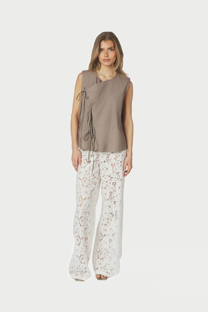 Neo Noir - Lasa C Poplin Top 168962 - 214 - Taupe