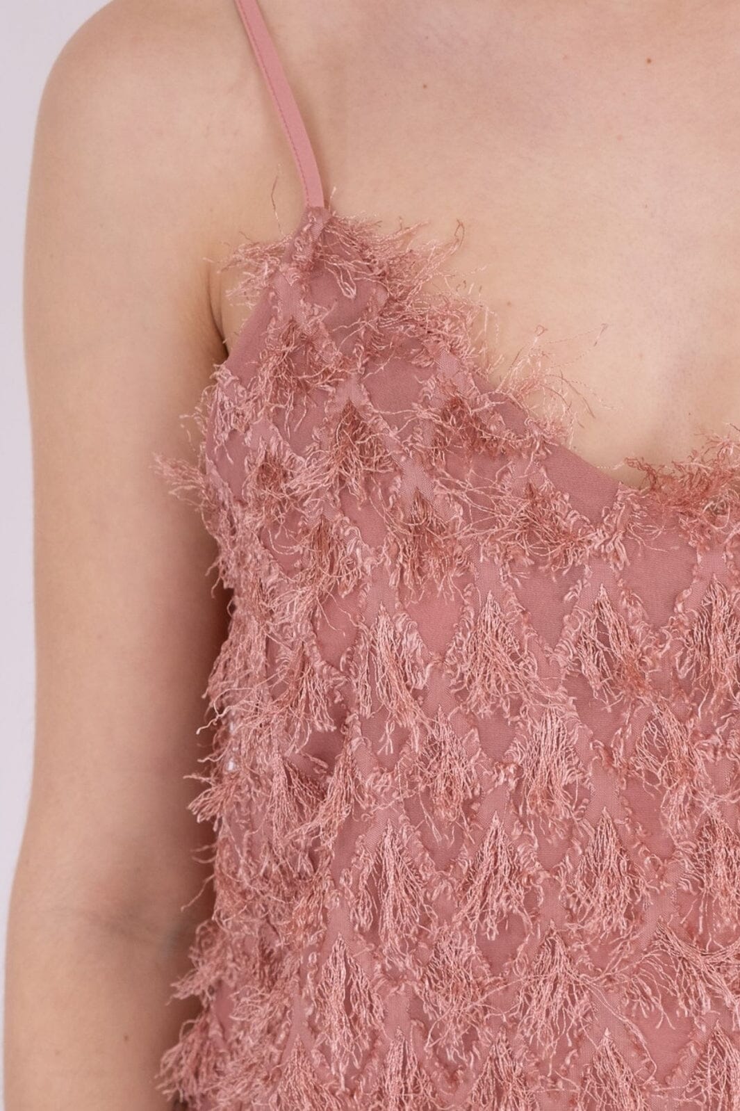 Neo Noir - Lilja Fringe Dress - Dusty Rose Kjoler 