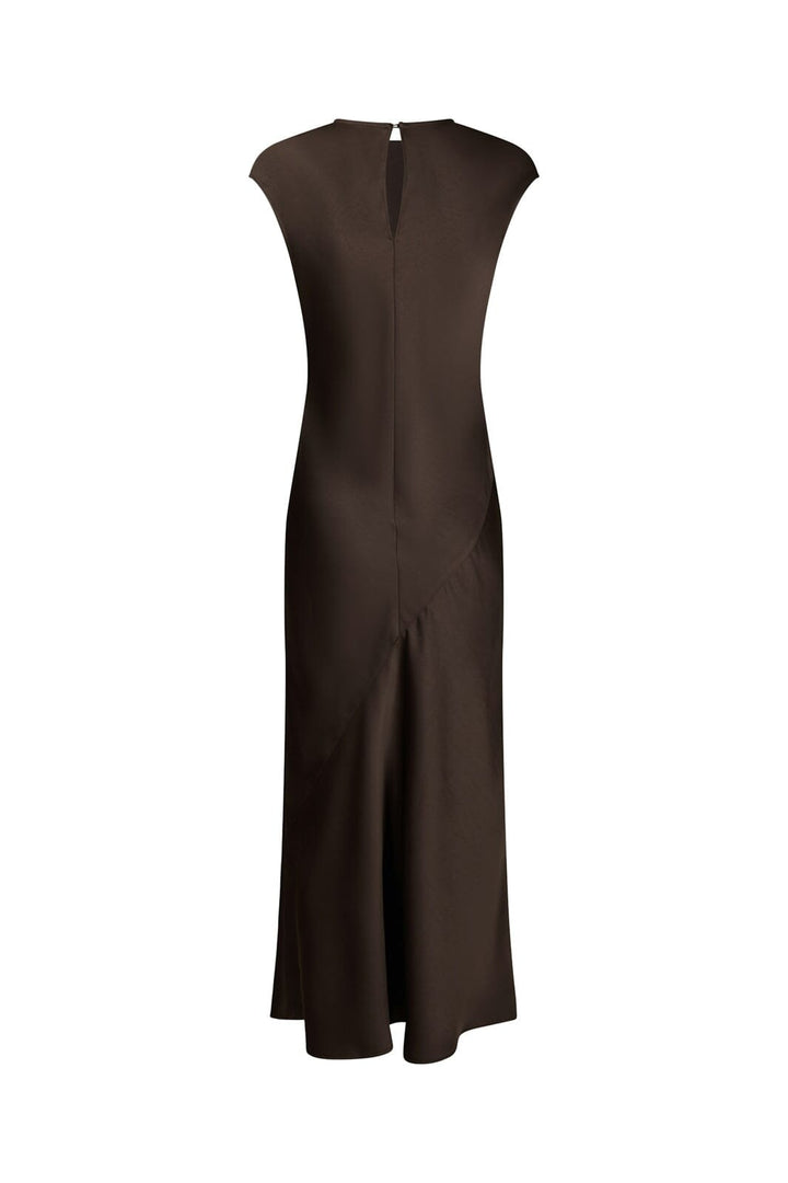 Neo Noir - Limana Heavy Sateen Dress 169609 - 676 - Dark Brown