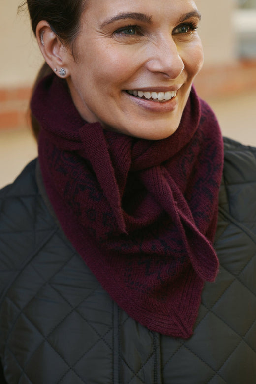 Neo Noir - Lolana Paisley Knit Scarf 170741 - 682 - Wine Tørklæder 