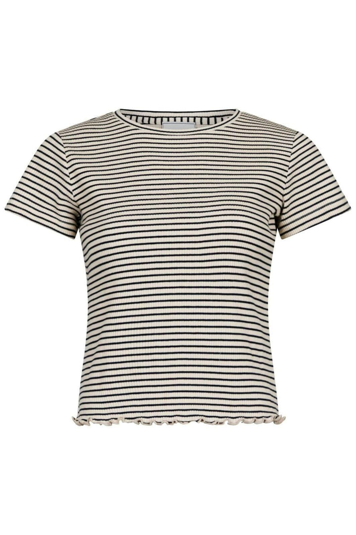 Forudbestilling - Neo Noir - Lonnie Stripe Tee - Sand T-shirts 