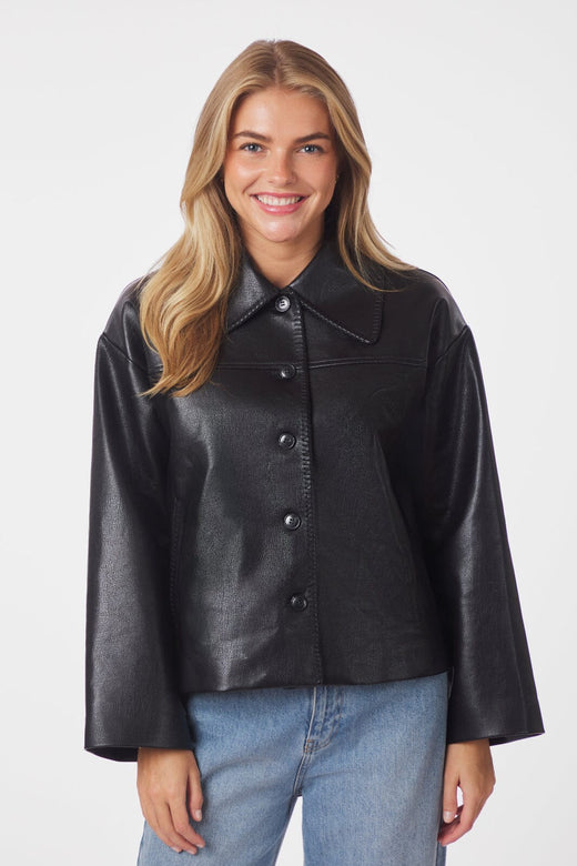 Neo Noir - Lunara Collar Stitch Jacket 165668 - 100 - Black Jakker 