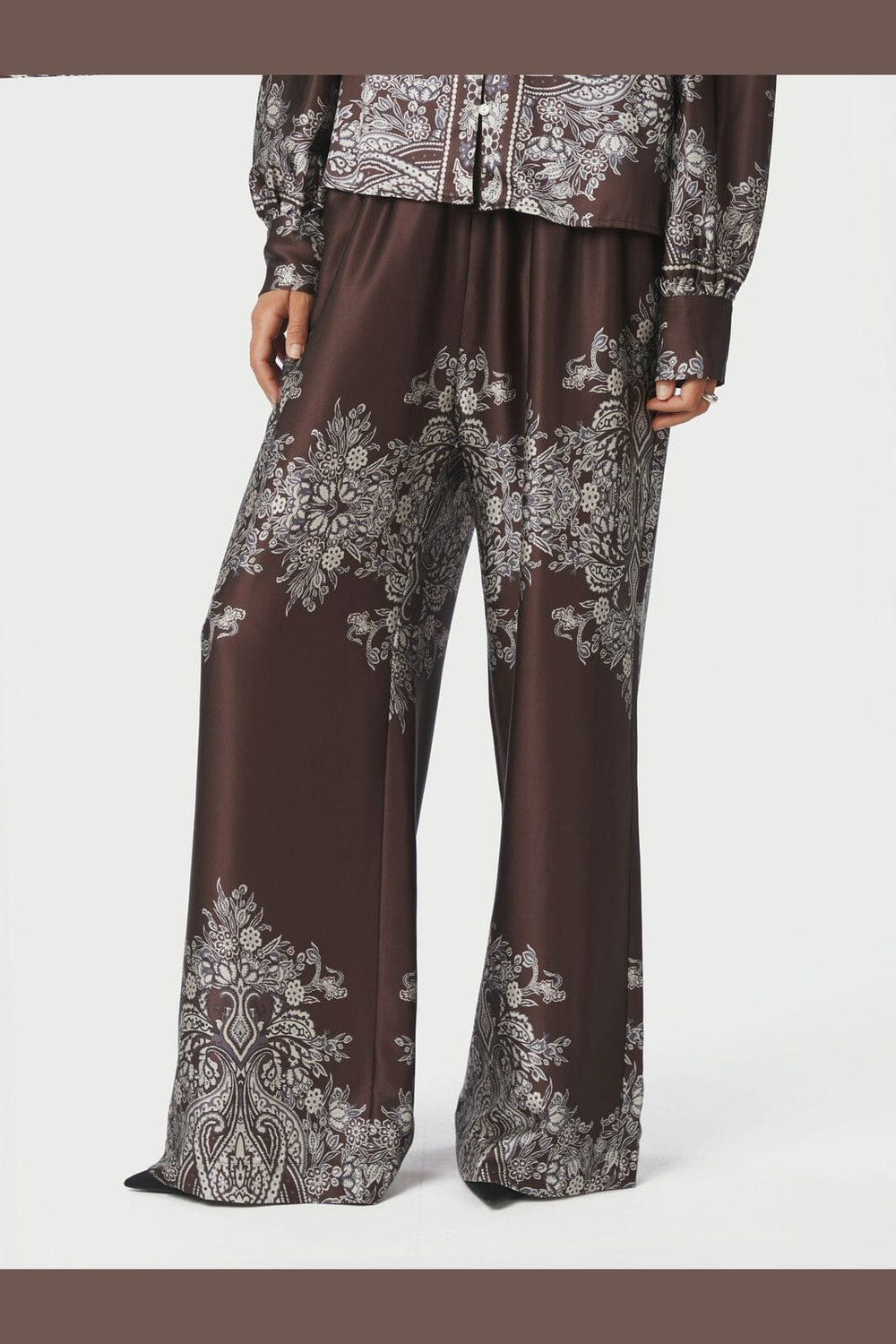 Neo Noir - Lunet Paisley Border Pants 167274 - 676 - Dark Brown
