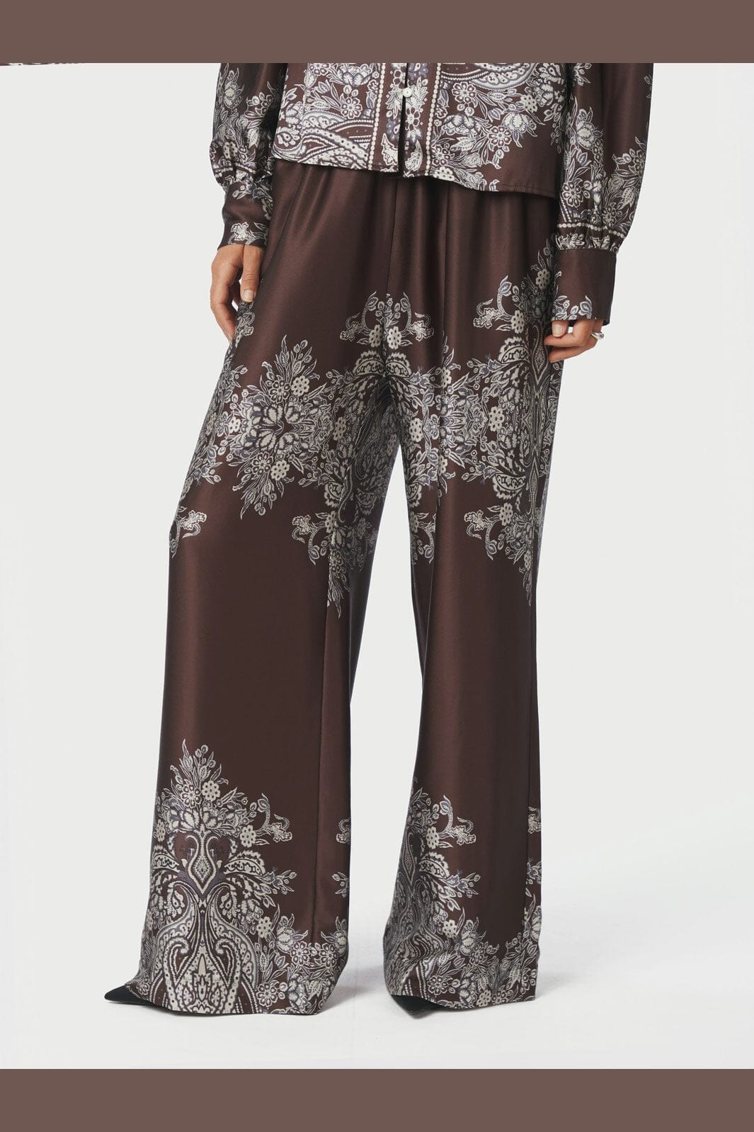 Neo Noir - Lunet Paisley Border Pants 167274 - 676 - Dark Brown