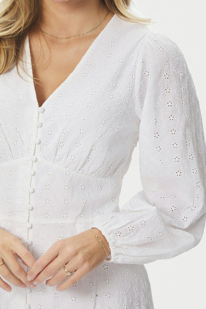 Neo Noir - Mabel Embroidery Dress 168428 - 120 - White