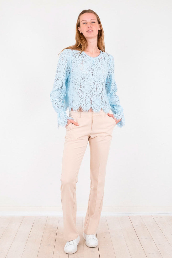 Neo Noir - Manuela Lace Blouse - Light Blue Bluser 