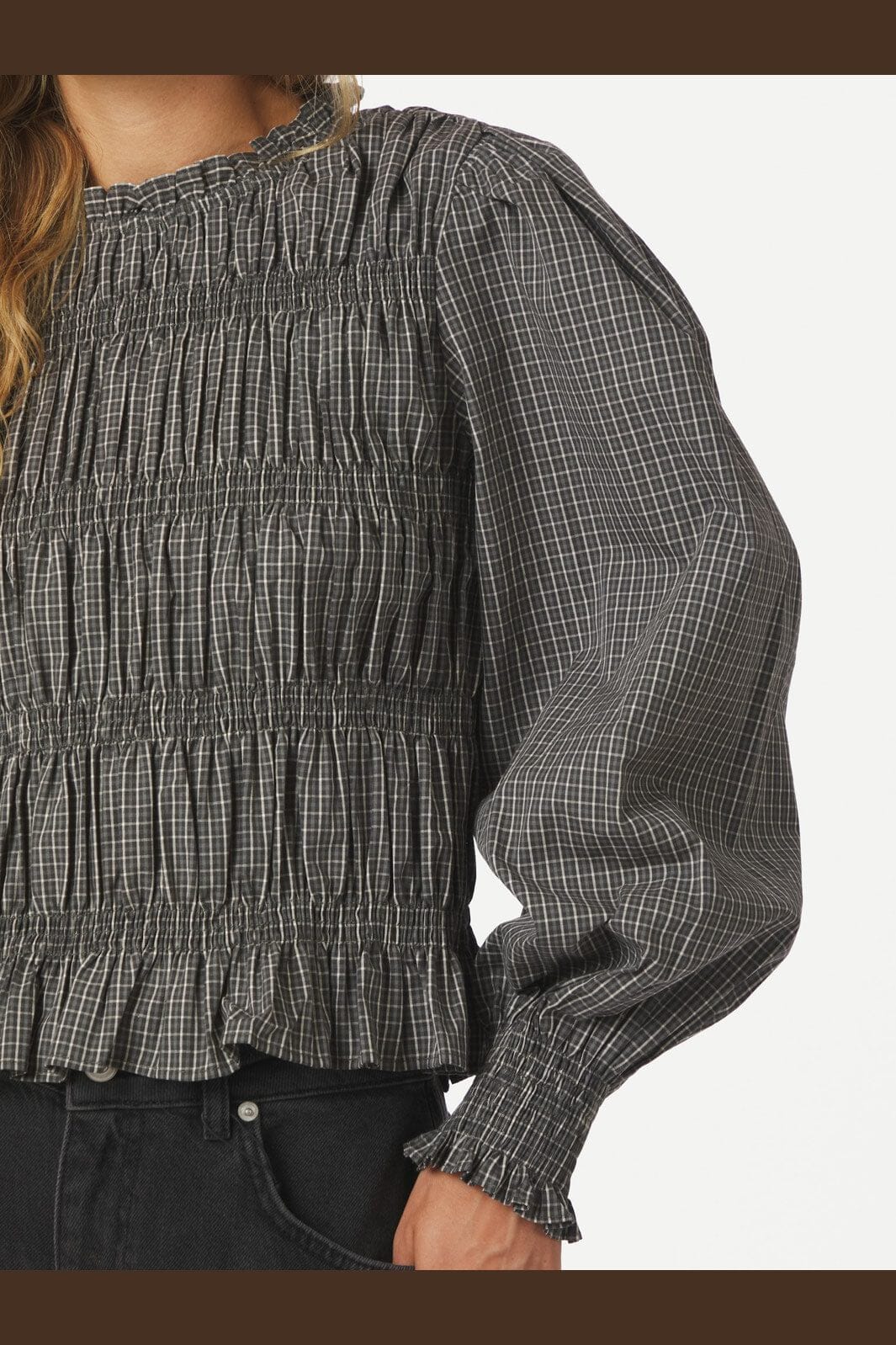 Neo Noir - Marcia Check Blouse 166893 - 132 - Antracit