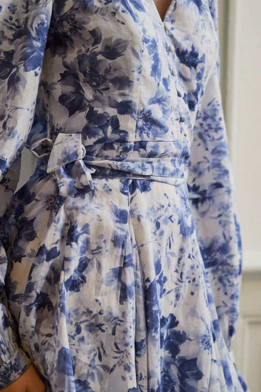 Neo Noir - Marise Print Dress 168743 - 145 - Light Blue Kjoler 