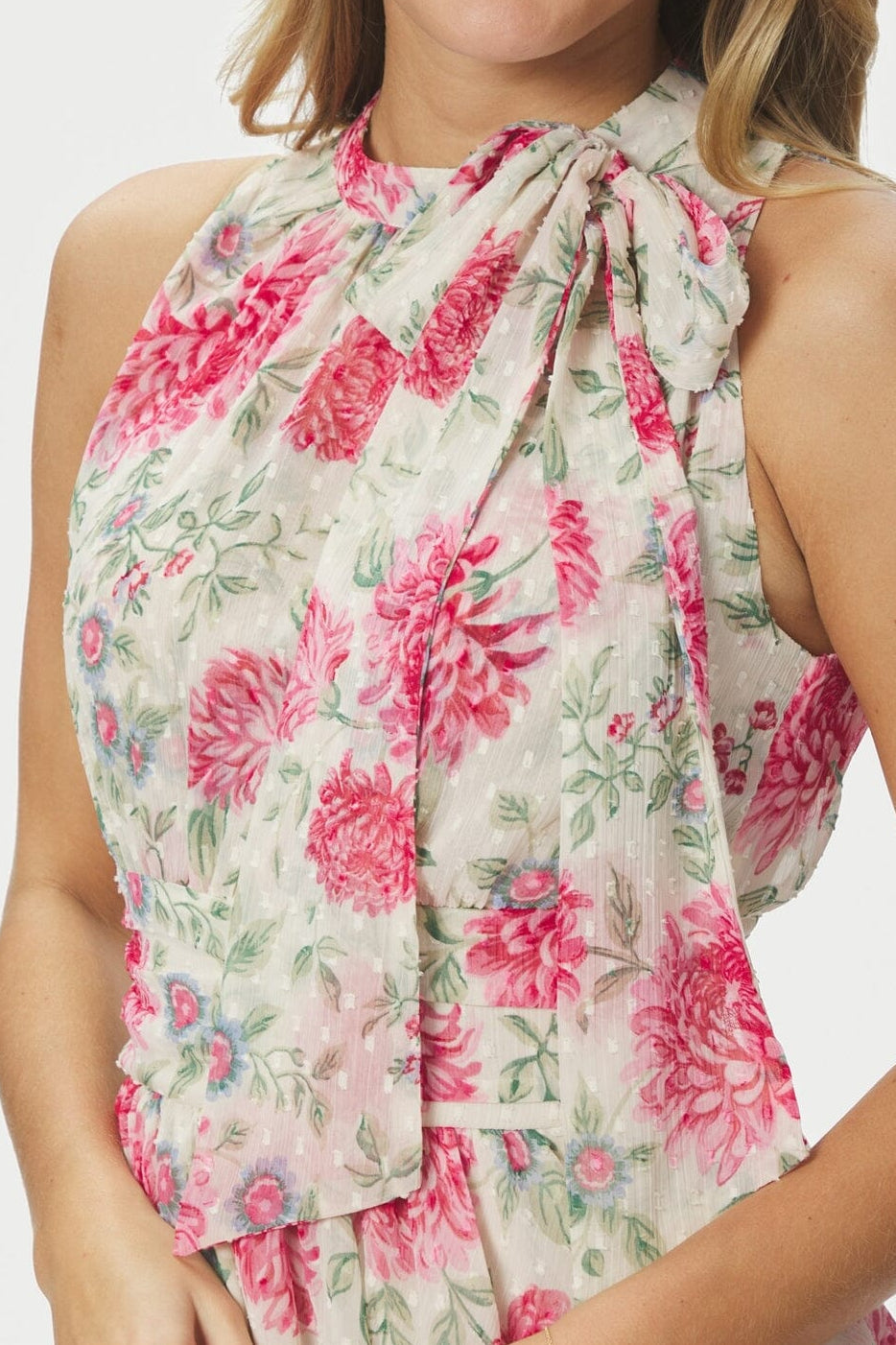 Neo Noir - Marli Big Flower Dress 168846 - 122 - Creme