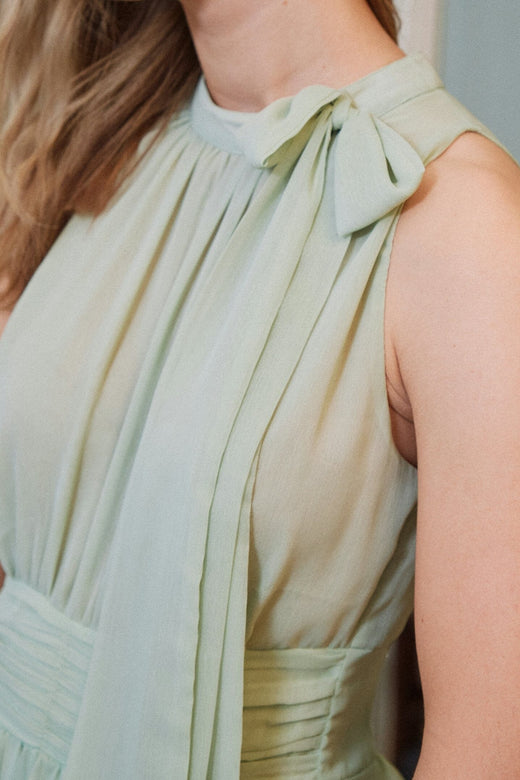 Neo Noir - Marli Solid Chiffon Dress 165640 - 154 - Light Green Kjoler 