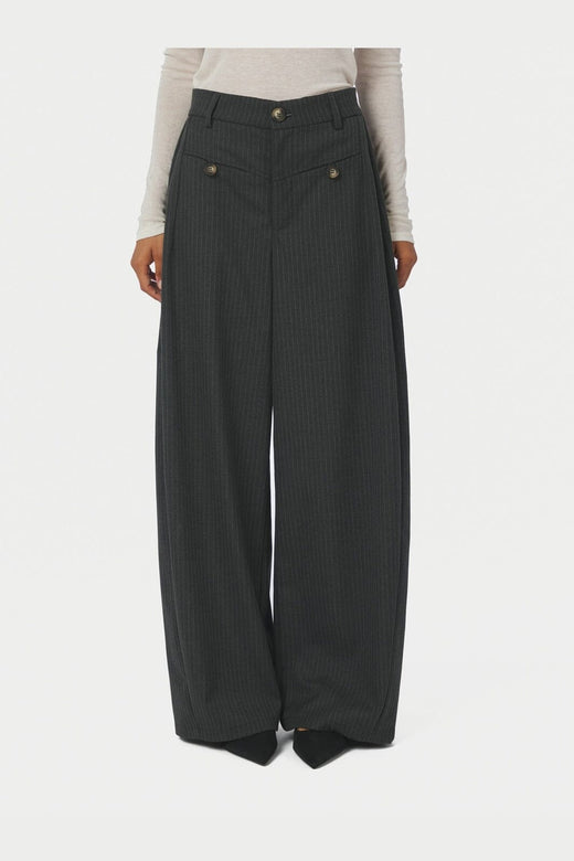 Neo Noir - Massie Slim Pinstripe Pants 170802 - 107 - Dark Grey Melange
