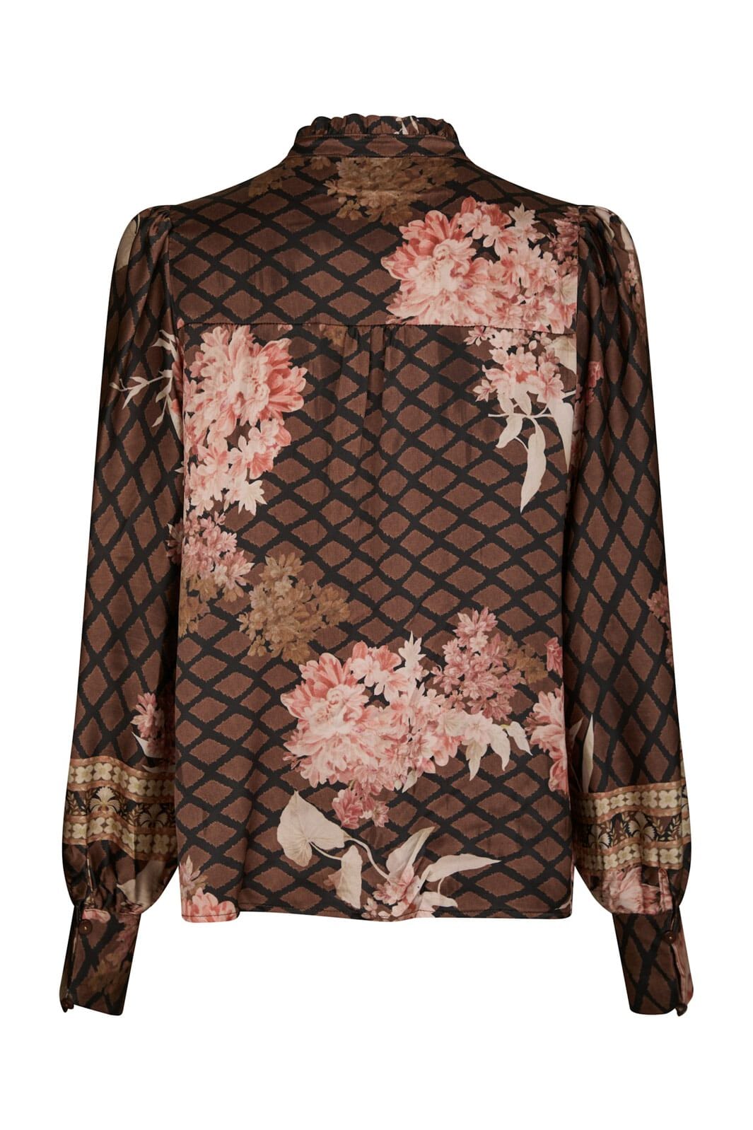 Neo Noir - Massima Botanical Border Blouse 167029 - 100 - Black