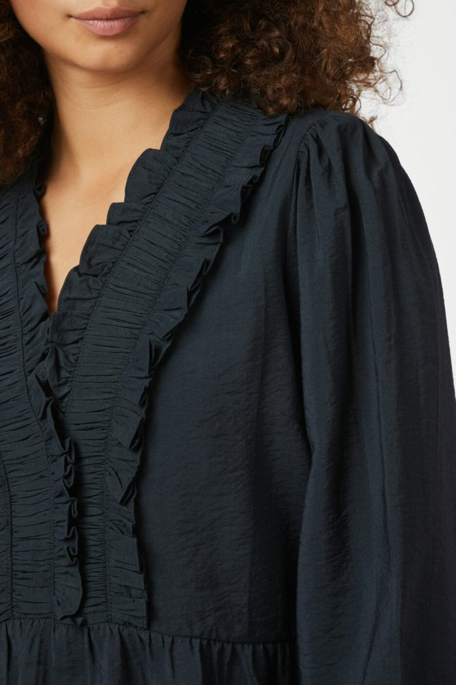 Neo Noir - Melfy Structure Blouse 166695 - 141 - Navy