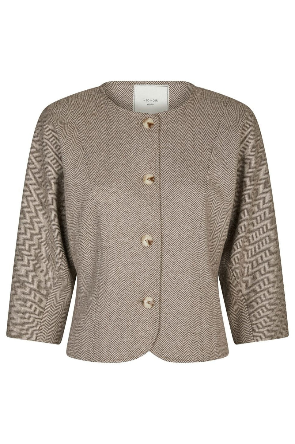 Neo Noir - Mesto Light Herringbone Jacket 167015 - 387 - White/Brown