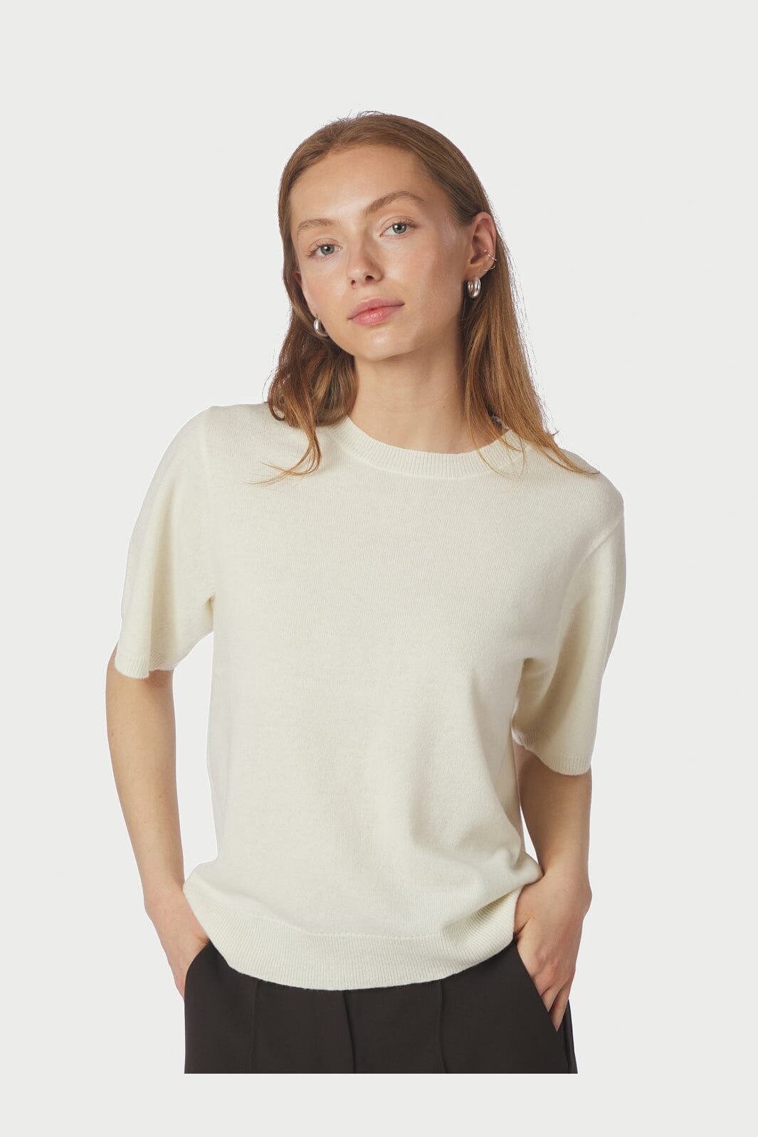 Neo Noir - Missy Knit Tee 161927 - 122 - Creme