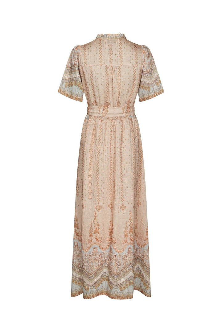 Neo Noir - Moviana Flower Border Dress 169030 - 618 - Flower Peach