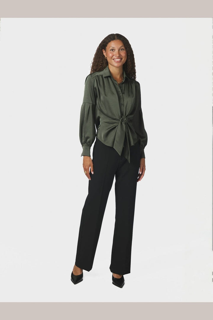 Neo Noir - Naja Satin Shirt 160801 - 591 - Deep Green