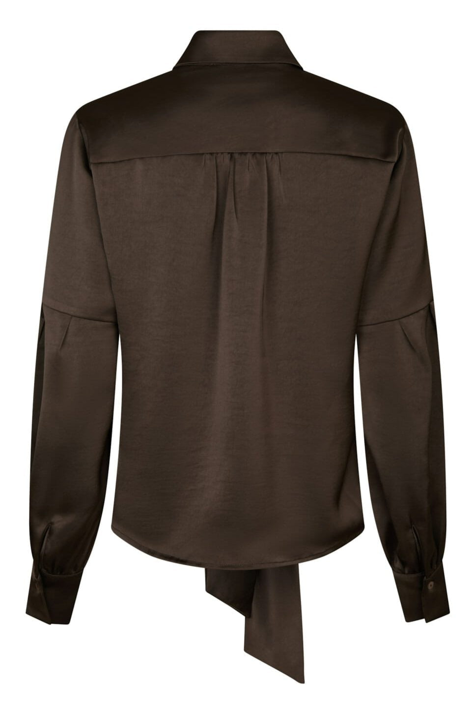 Neo Noir - Naja Satin Shirt 160801 - 676 - Dark Brown