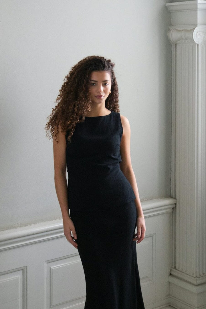 Neo Noir - Nassa Linen Top 165623 - 100 - Black Toppe 