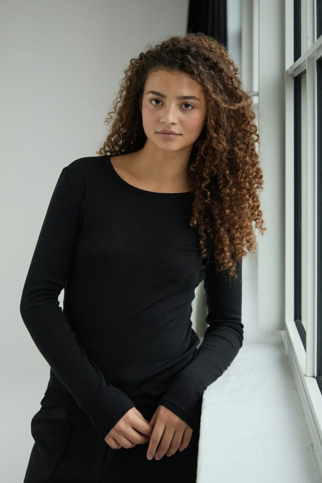 Neo Noir - Nella Fine Rib Blouse 167271 - 100 - Black Bluser 