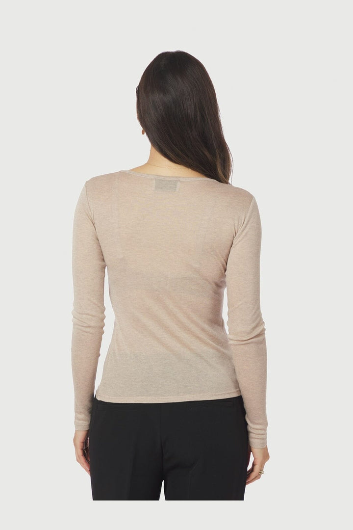 Neo Noir - Nella Fine Rib Blouse 167271 - 976 - Beige Melange